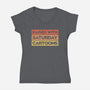 Raised With Saturday Cartoons-Womens-V-Neck-Tee-NMdesign