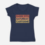 Raised With Saturday Cartoons-Womens-V-Neck-Tee-NMdesign