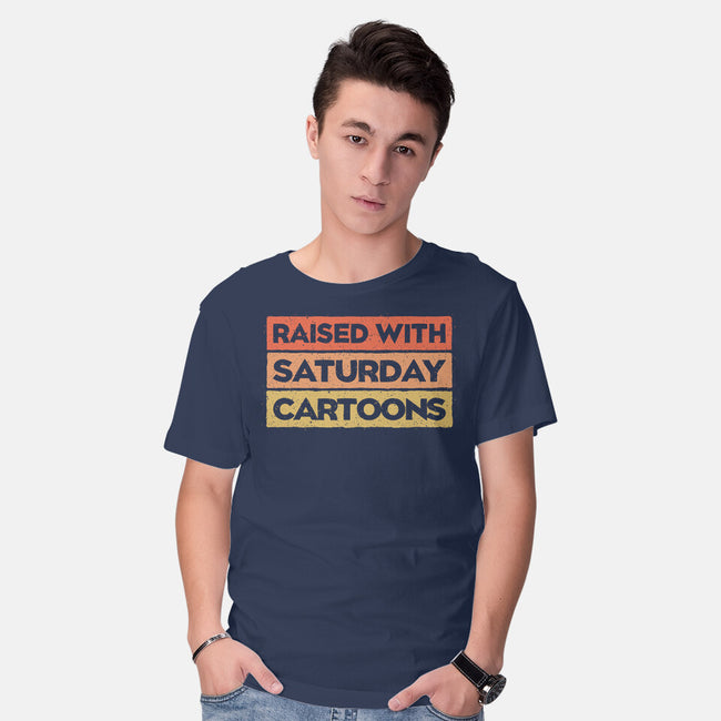 Raised With Saturday Cartoons-Mens-Basic-Tee-NMdesign