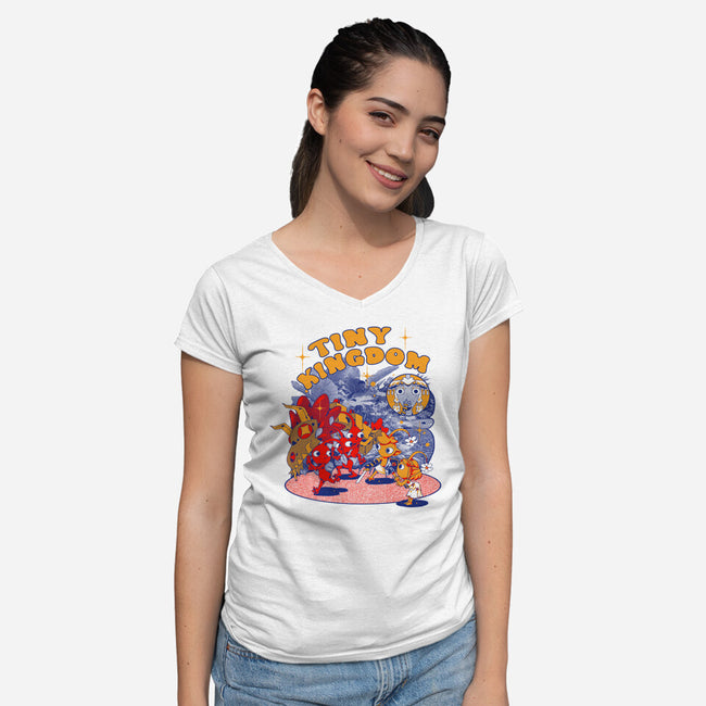 Tiny Kingdom-Womens-V-Neck-Tee-1Wing