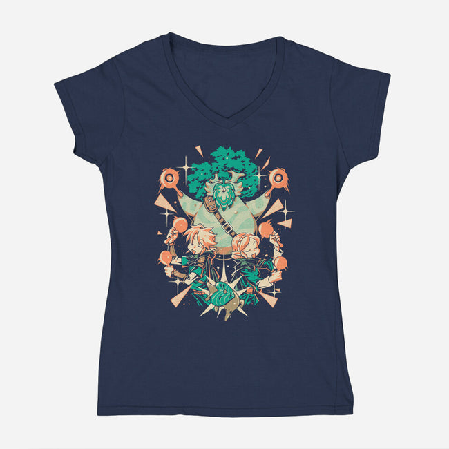 Cha Cha Cha-Womens-V-Neck-Tee-1Wing