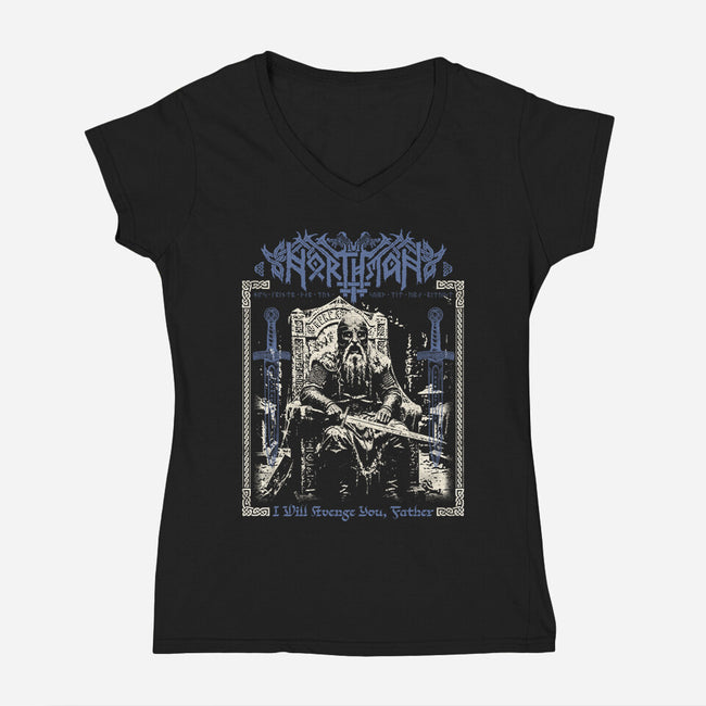 THe Northman Black Metal-Womens-V-Neck-Tee-Nemons