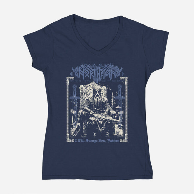 THe Northman Black Metal-Womens-V-Neck-Tee-Nemons