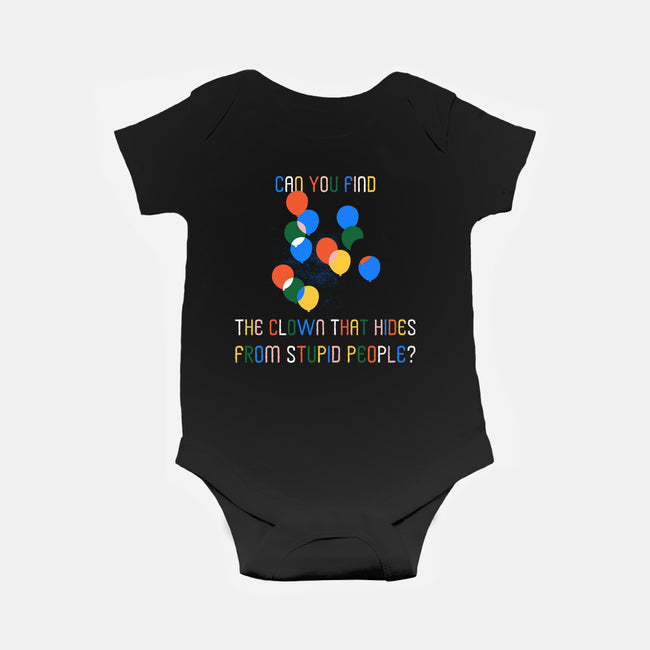 Can You Find The Clown-Baby-Basic-Onesie-rocketman_art
