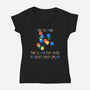 Can You Find The Clown-Womens-V-Neck-Tee-rocketman_art