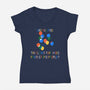 Can You Find The Clown-Womens-V-Neck-Tee-rocketman_art