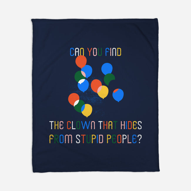 Can You Find The Clown-None-Fleece-Blanket-rocketman_art