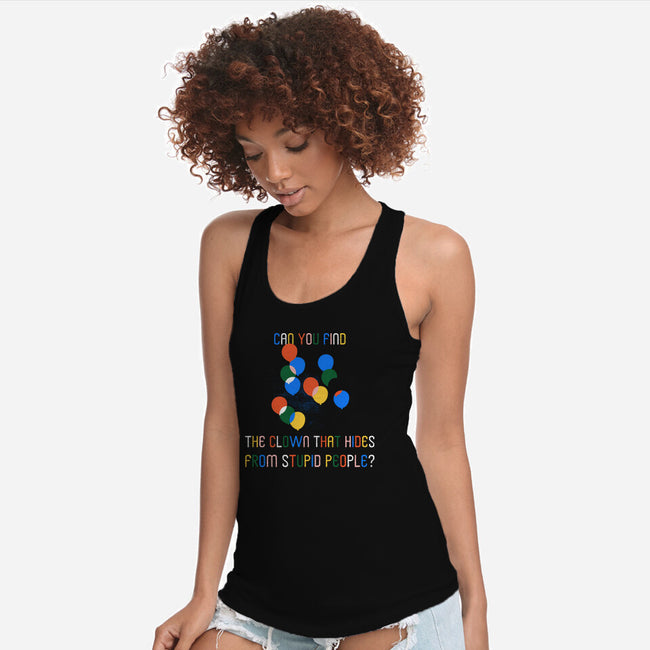 Can You Find The Clown-Womens-Racerback-Tank-rocketman_art