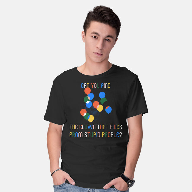 Can You Find The Clown-Mens-Basic-Tee-rocketman_art