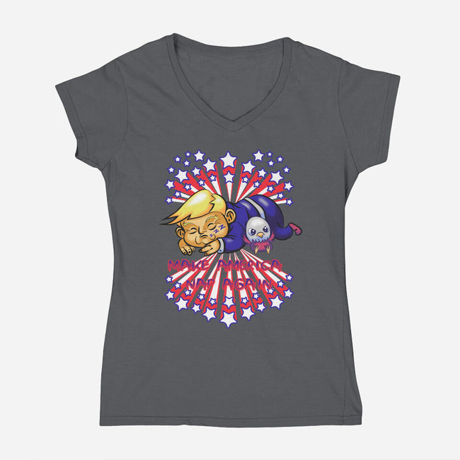 Make America Nap Again-Womens-V-Neck-Tee-Samuel