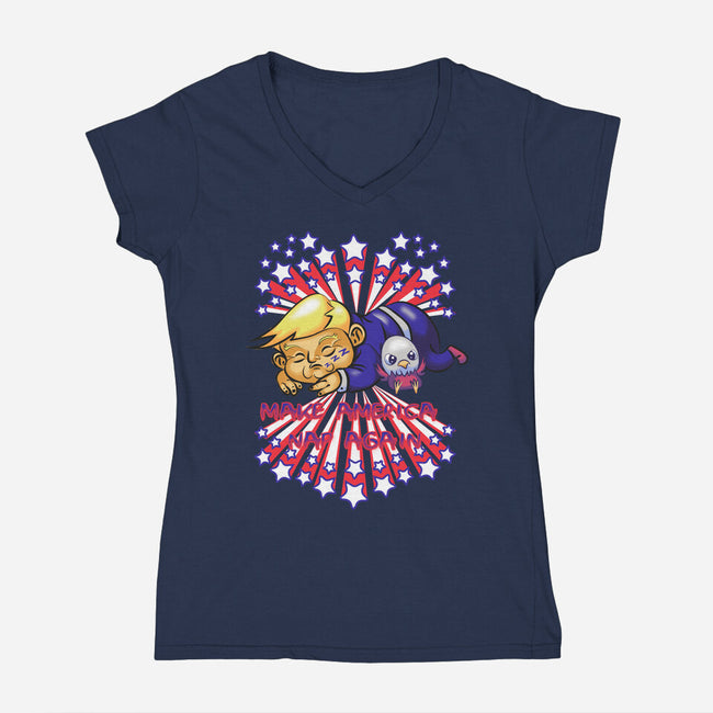Make America Nap Again-Womens-V-Neck-Tee-Samuel