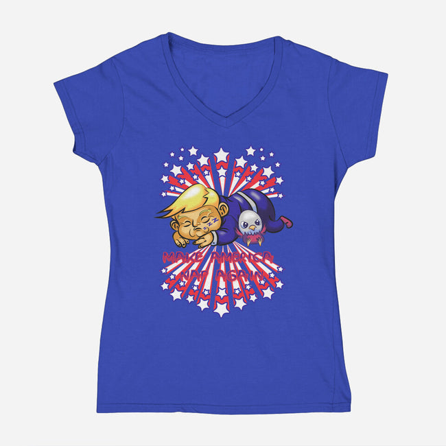 Make America Nap Again-Womens-V-Neck-Tee-Samuel