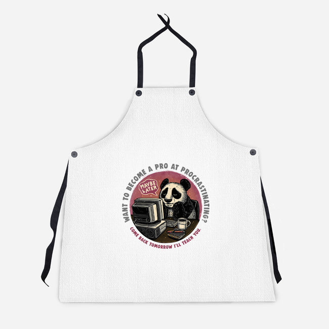 Become A Pro At Procrastinating-Unisex-Kitchen-Apron-glitchygorilla