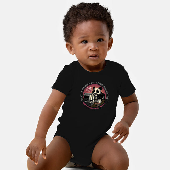 Become A Pro At Procrastinating-Baby-Basic-Onesie-glitchygorilla