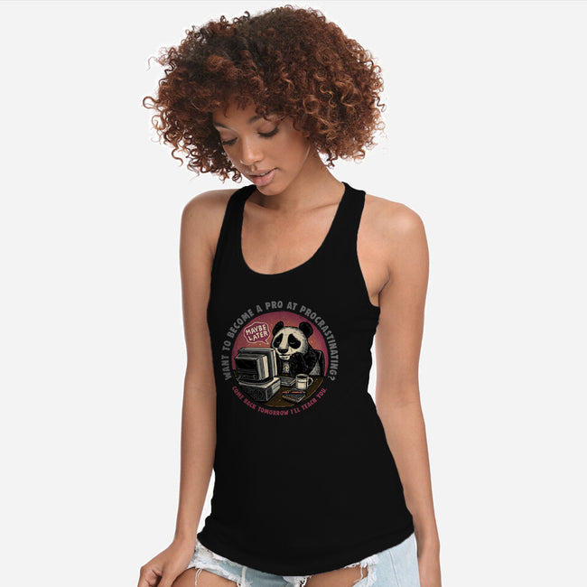 Become A Pro At Procrastinating-Womens-Racerback-Tank-glitchygorilla