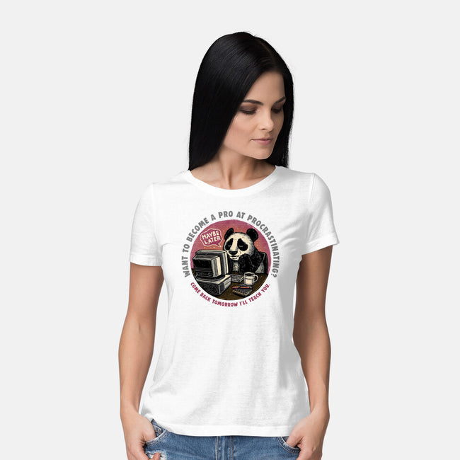Become A Pro At Procrastinating-Womens-Basic-Tee-glitchygorilla