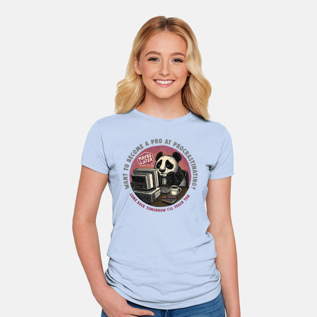 Become A Pro At Procrastinating-Womens-Fitted-Tee-glitchygorilla