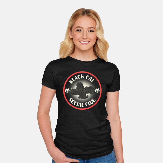 Black Cat Social Club-Womens-Fitted-Tee-Freecheese