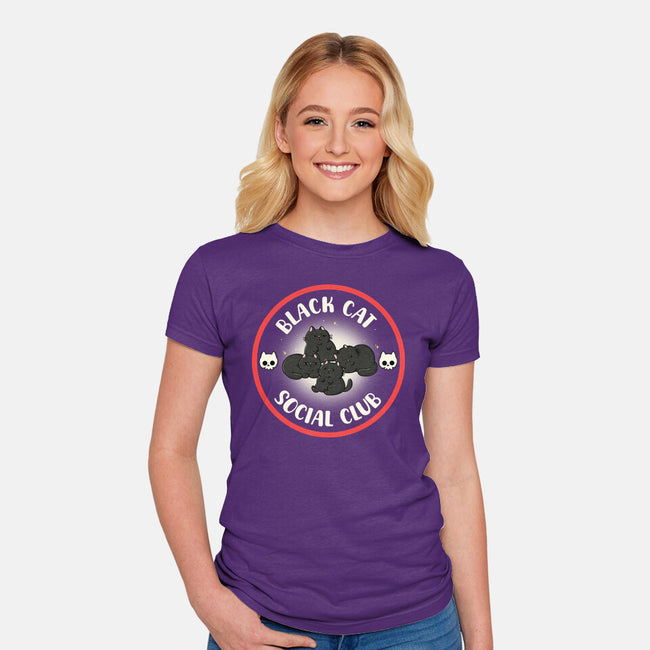 Black Cat Social Club-Womens-Fitted-Tee-Freecheese