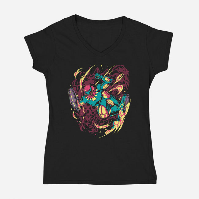 Escape Route-Womens-V-Neck-Tee-Estudio Horta