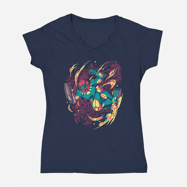 Escape Route-Womens-V-Neck-Tee-Estudio Horta