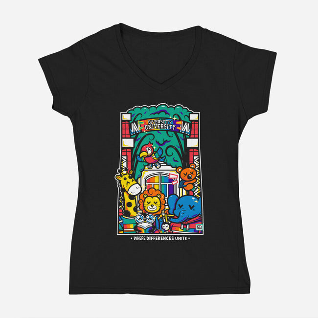 Diversity University-Womens-V-Neck-Tee-krisren28