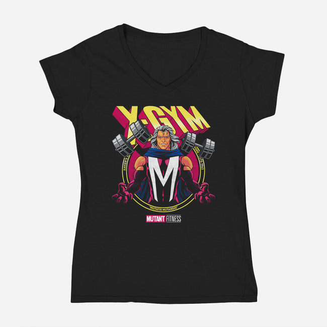 X-Gym Fitness-Womens-V-Neck-Tee-teesgeex