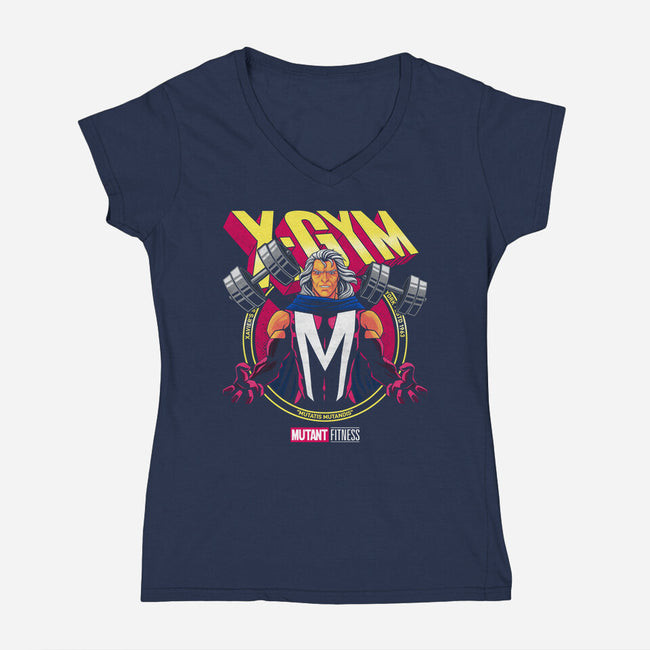 X-Gym Fitness-Womens-V-Neck-Tee-teesgeex