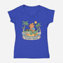 Float Bros-Womens-V-Neck-Tee-GODZILLARGE