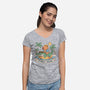 Float Bros-Womens-V-Neck-Tee-GODZILLARGE