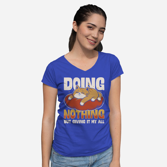 Giving It My All-Womens-V-Neck-Tee-Popnotic