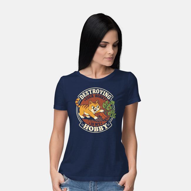 My Hobby Is Destruction-Womens-Basic-Tee-Popnotic