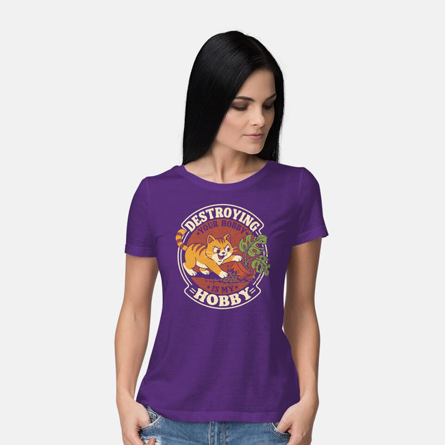 My Hobby Is Destruction-Womens-Basic-Tee-Popnotic