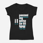 Paused My Game-Womens-V-Neck-Tee-rocketman_art