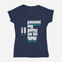 Paused My Game-Womens-V-Neck-Tee-rocketman_art