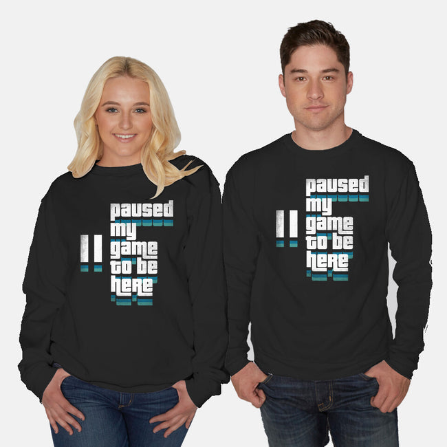 Paused My Game-Unisex-Crew Neck-Sweatshirt-rocketman_art