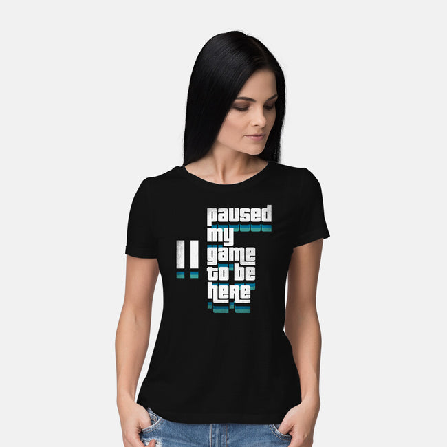 Paused My Game-Womens-Basic-Tee-rocketman_art