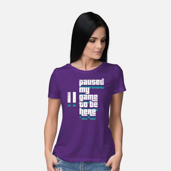 Paused My Game-Womens-Basic-Tee-rocketman_art