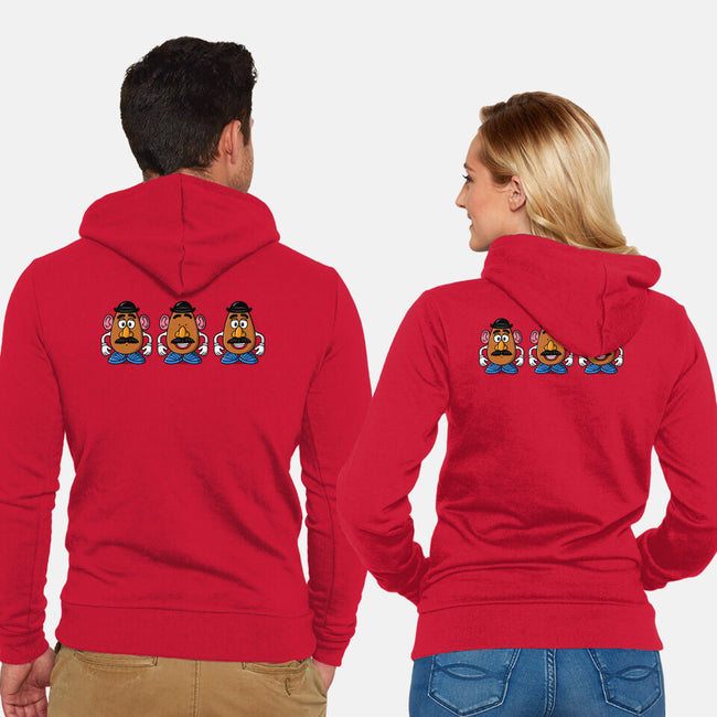 Three Wise Toys-Unisex-Zip-Up-Sweatshirt-Barbadifuoco
