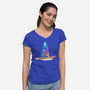 Cookie Windsurfing-Womens-V-Neck-Tee-erion_designs