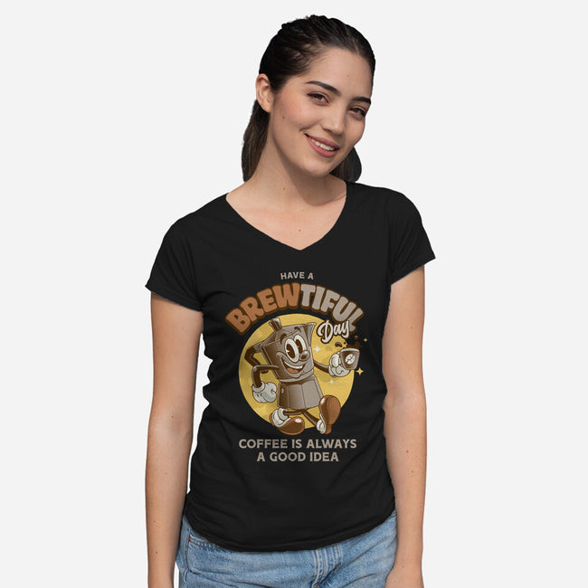 Have A Brewtiful Day-Womens-V-Neck-Tee-Angoes25