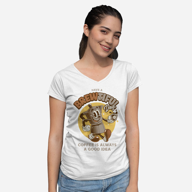 Have A Brewtiful Day-Womens-V-Neck-Tee-Angoes25
