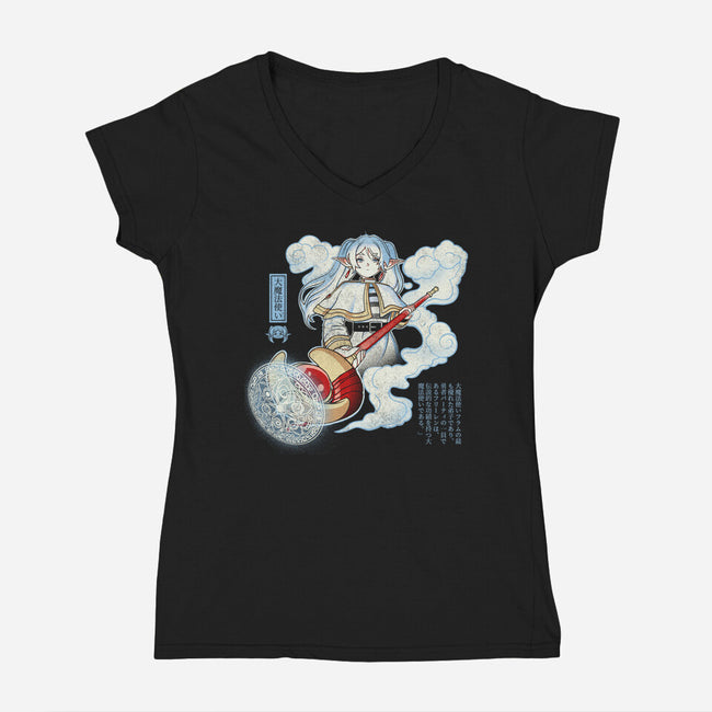 The Eleven Mage-Womens-V-Neck-Tee-grevalra