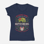 Septemburg Withered Farms Crest-Womens-V-Neck-Tee-LAGELANTEE