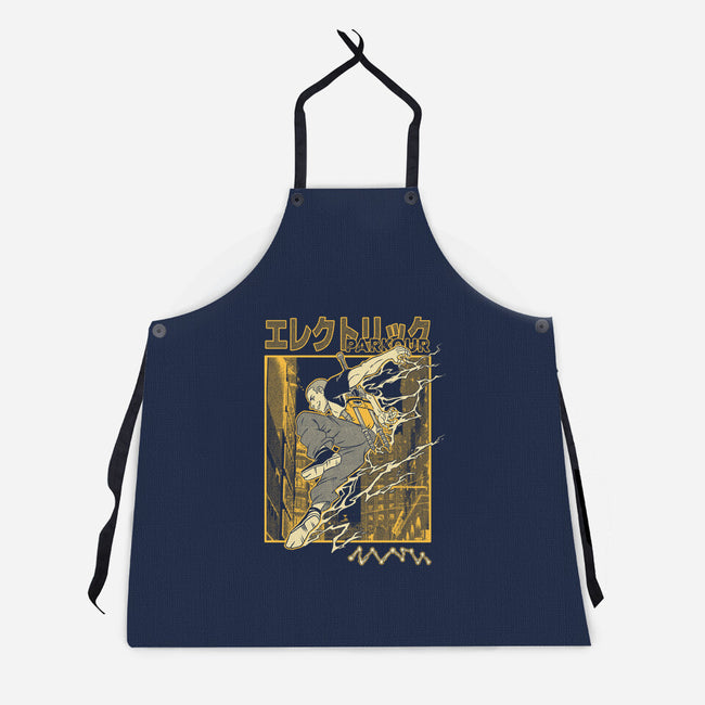 Electric Parkour-Unisex-Kitchen-Apron-Henrique Torres