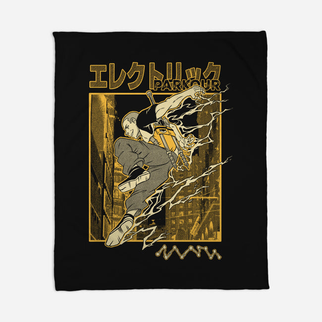 Electric Parkour-None-Fleece-Blanket-Henrique Torres