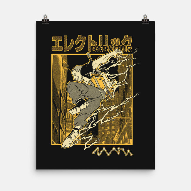 Electric Parkour-None-Matte-Poster-Henrique Torres