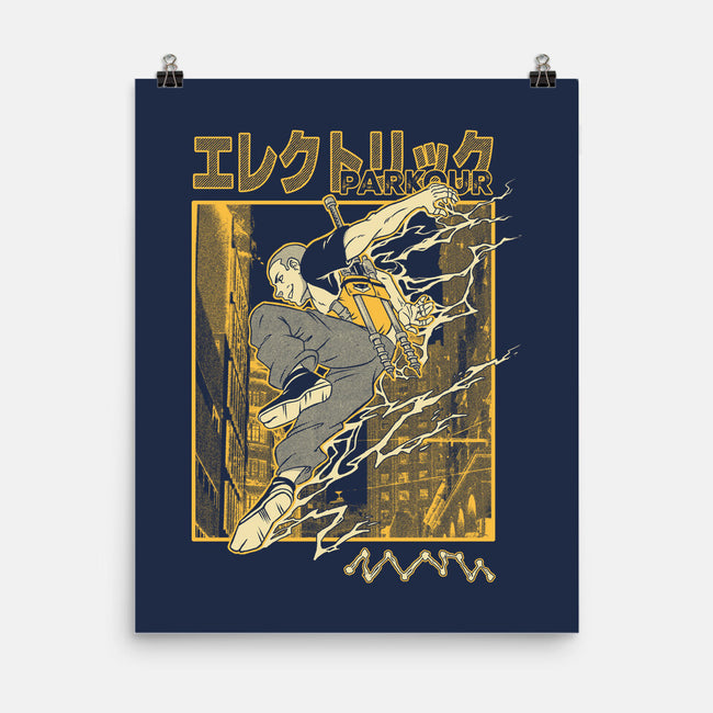 Electric Parkour-None-Matte-Poster-Henrique Torres