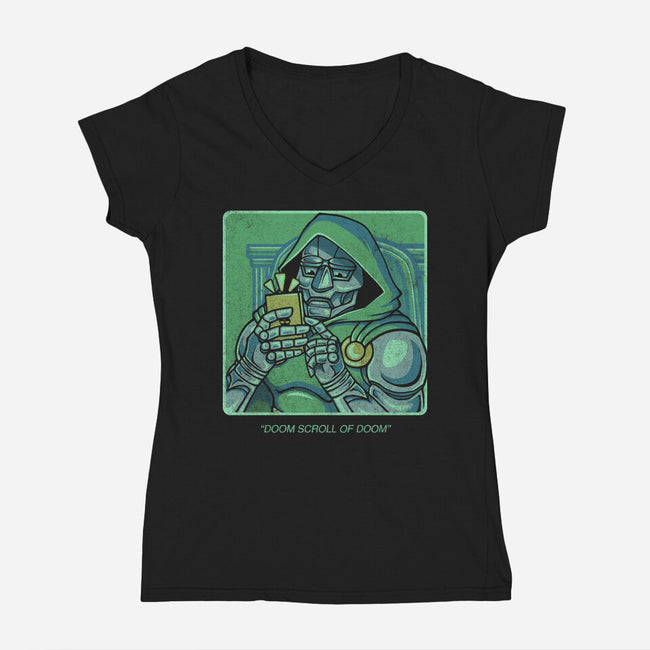 Doom Scroll Of Doom-Womens-V-Neck-Tee-grevalra