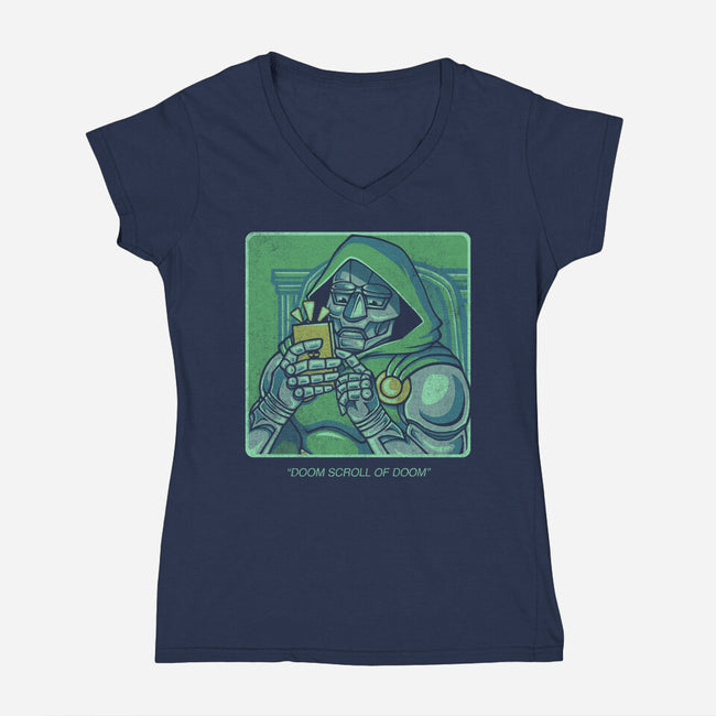 Doom Scroll Of Doom-Womens-V-Neck-Tee-grevalra